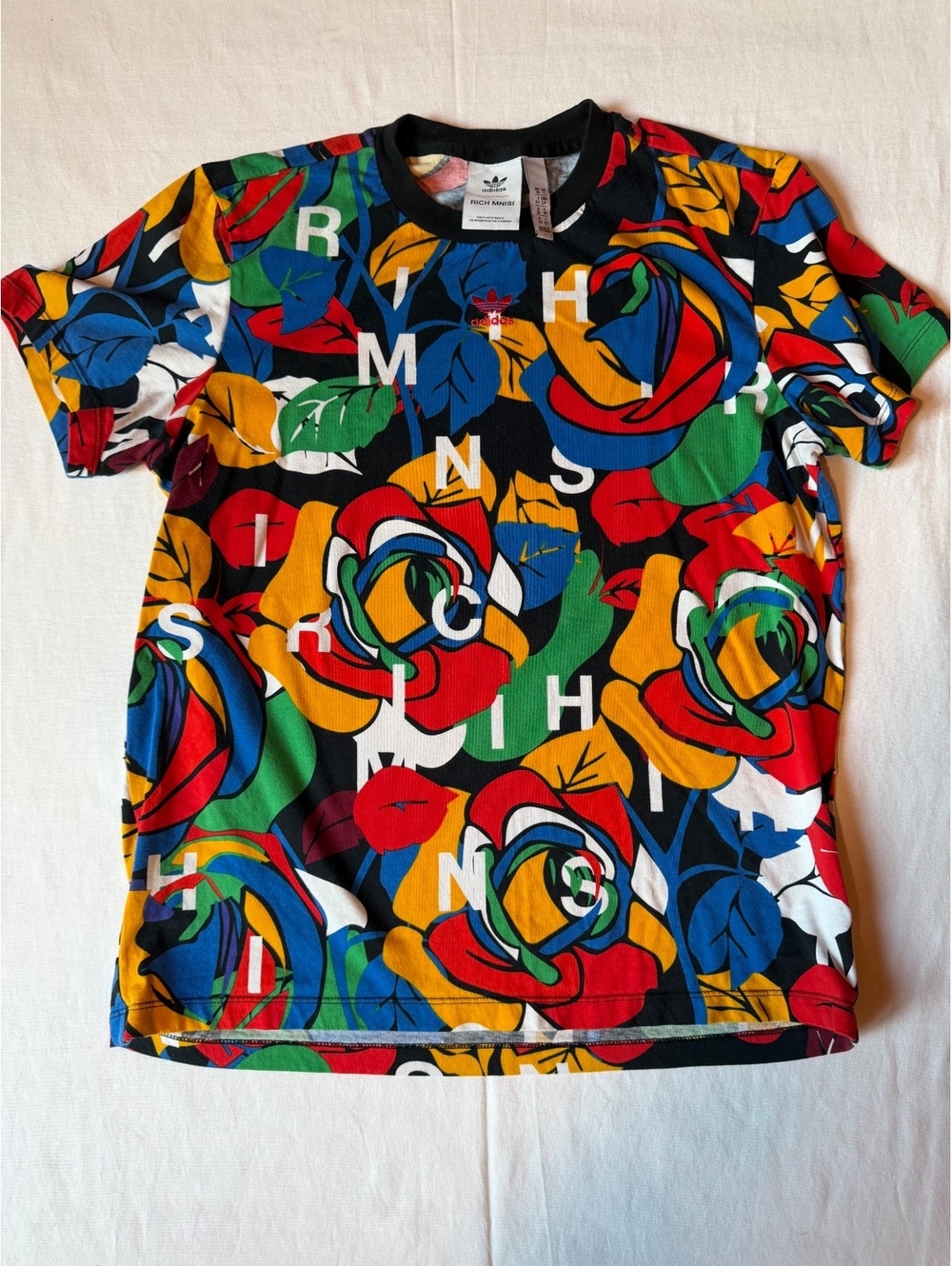 Adidas Rich Mnisi Colorful Floral Print T-Shirt Size S